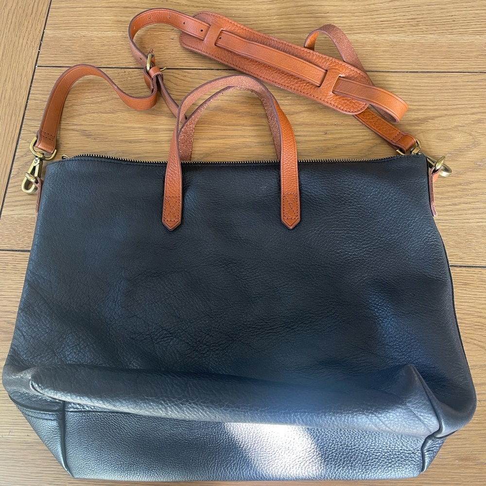 ✨Madewell Black Leather Crossbody Bag